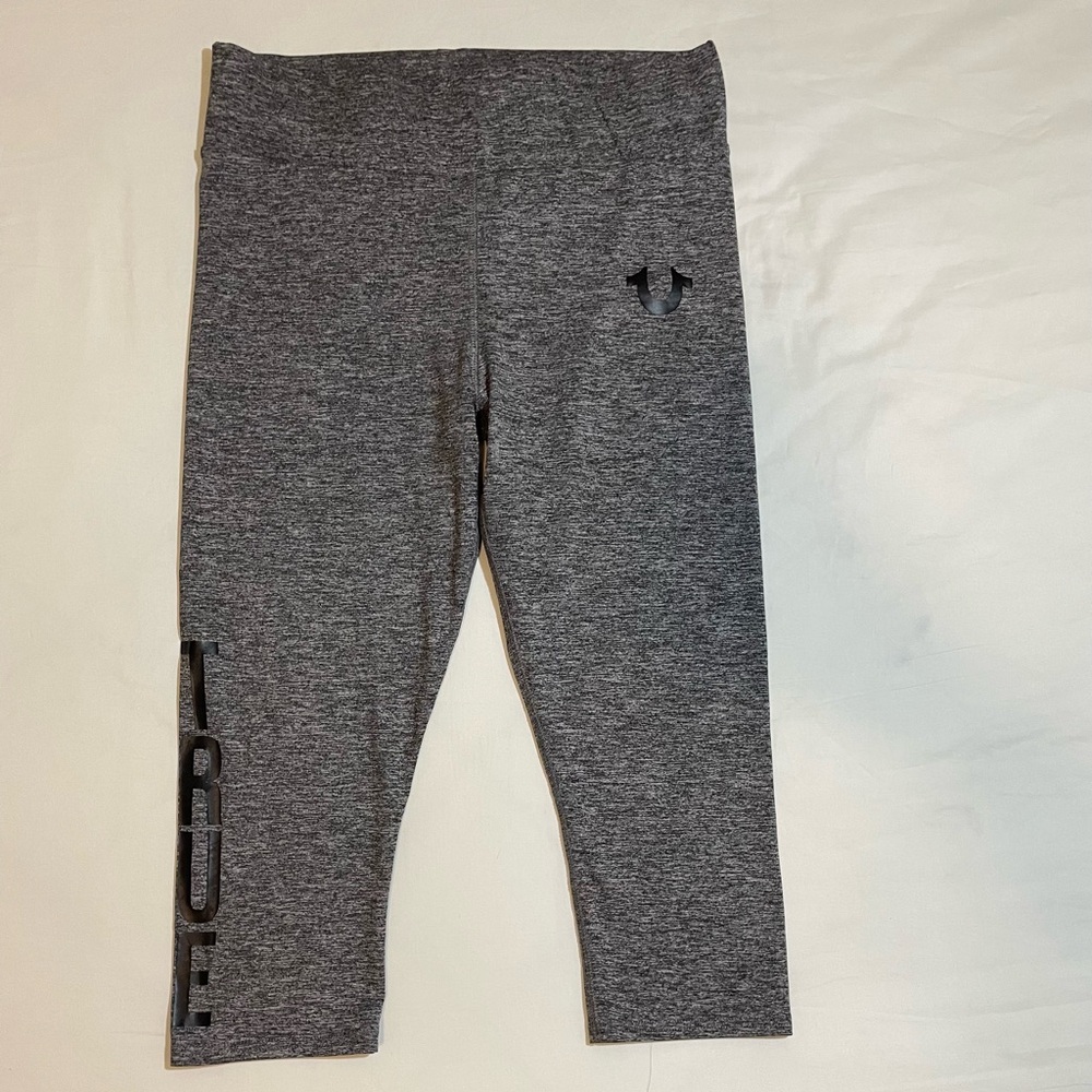 Women’s True Religion Capri Leggings Active Pants Grey size XL